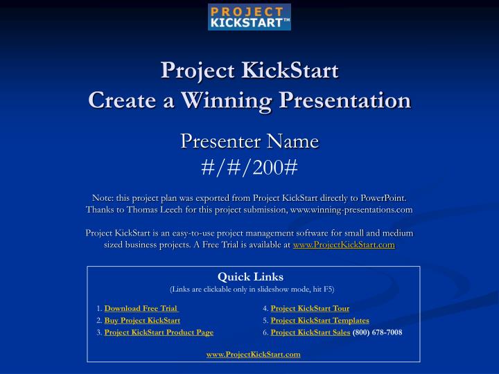 project kickstart create a winning presentation