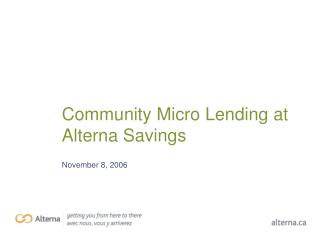 Community Micro Lending at Alterna Savings