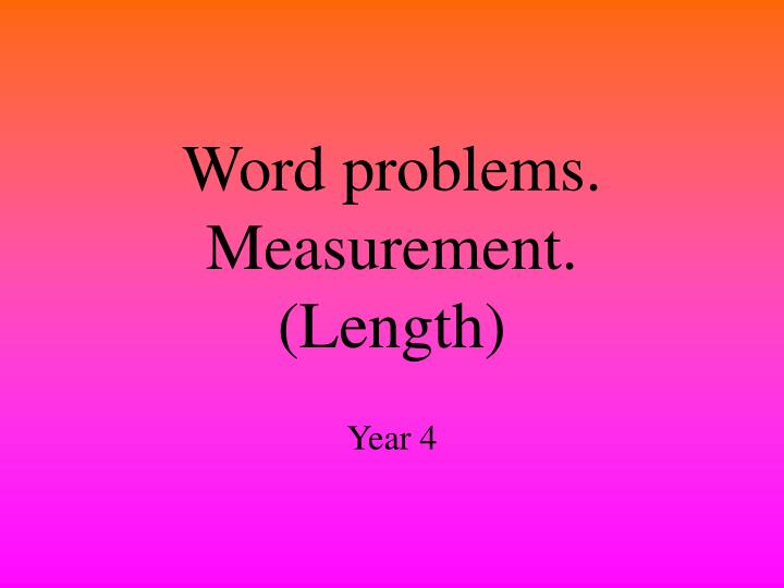 word problems measurement length