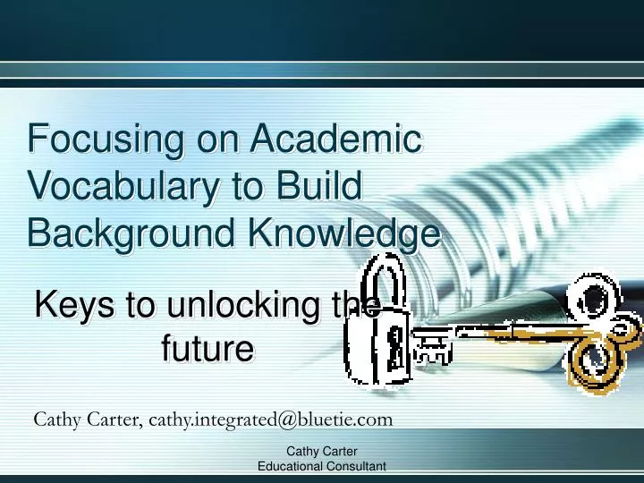 focusing on academic vocabulary to build background knowledge