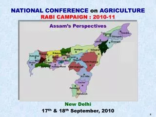 NATIONAL CONFERENCE on AGRICULTURE RABI CAMPAIGN : 2010-11