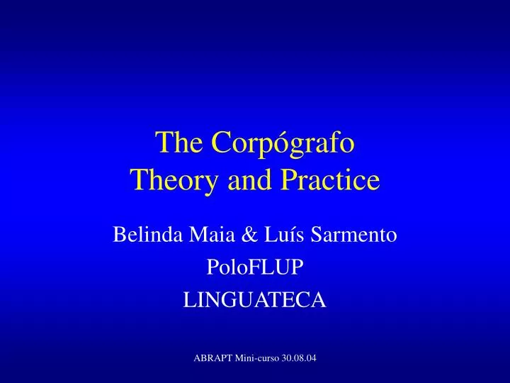 the corp grafo theory and practice