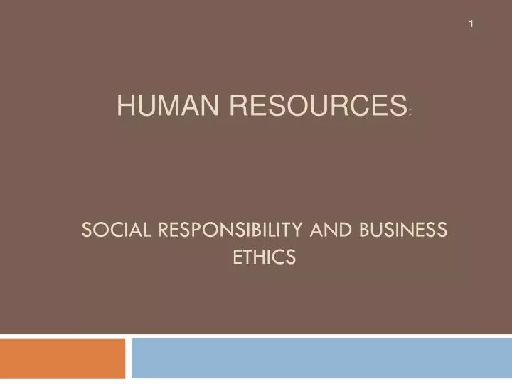 social responsibility and business ethics