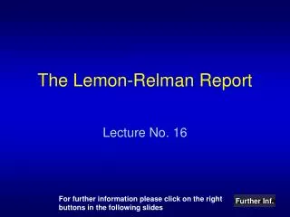 The Lemon-Relman Report