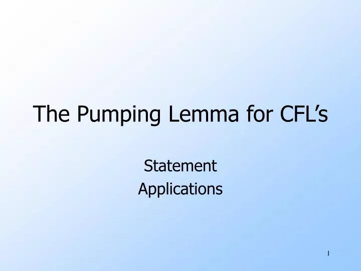 the pumping lemma for cfl s