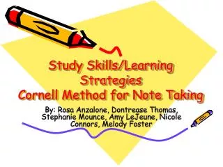 Study Skills/Learning Strategies Cornell Method for Note Taking