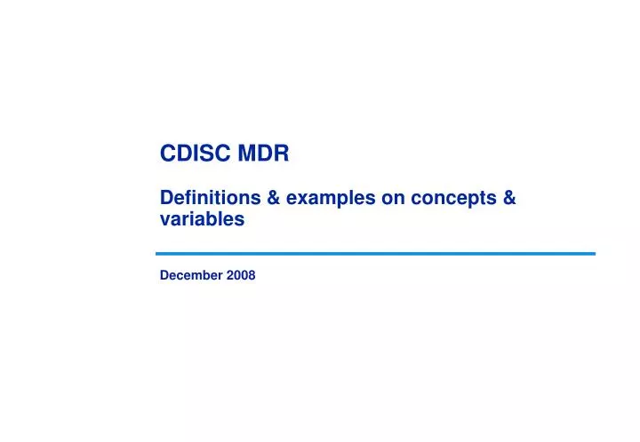 cdisc mdr definitions examples on concepts variables