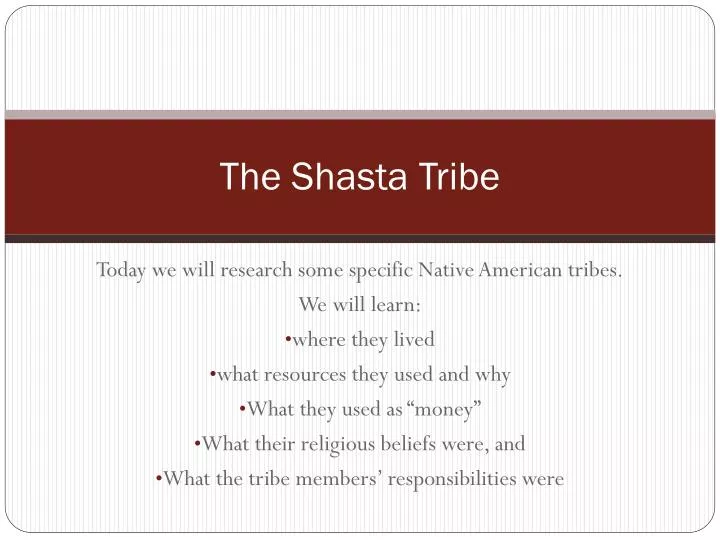 the shasta tribe