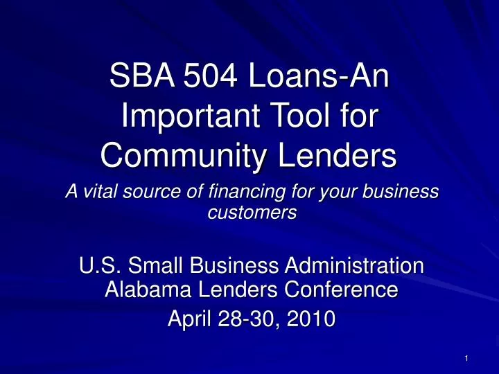 sba 504 loans an important tool for community lenders