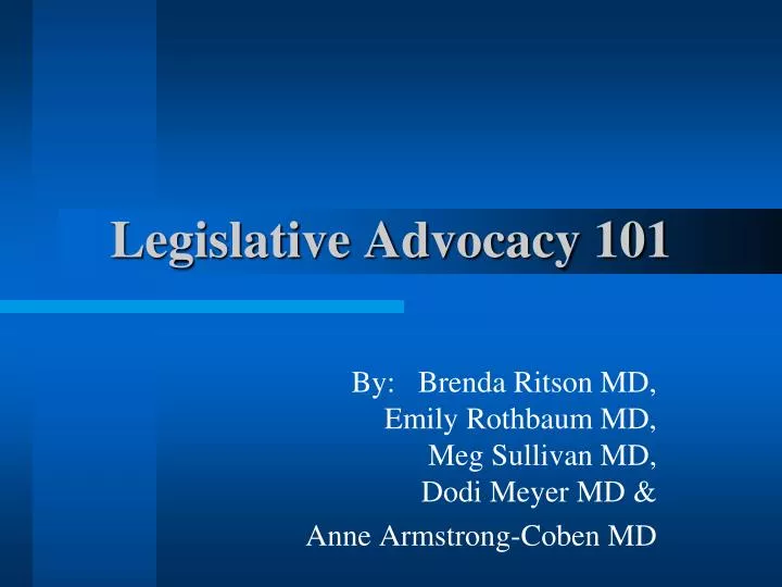 legislative advocacy 101