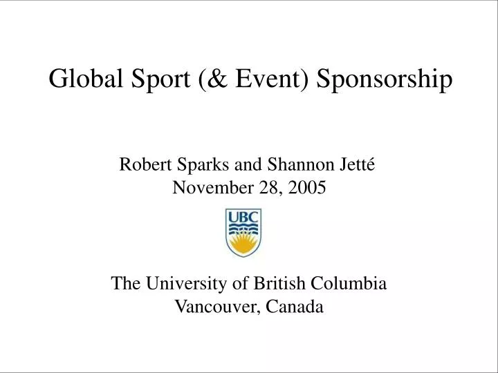 global sport event sponsorship