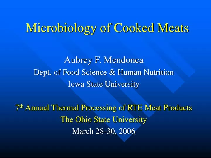 microbiology of cooked meats