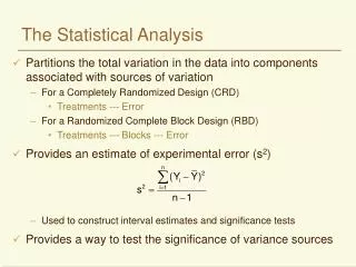 The Statistical Analysis