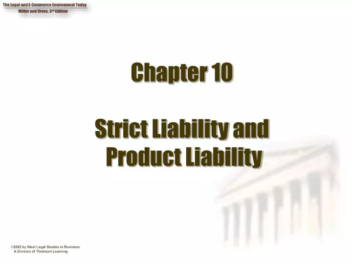 chapter 10 strict liability and product liability