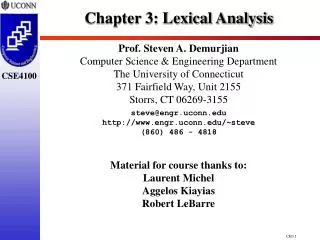 Chapter 3: Lexical Analysis
