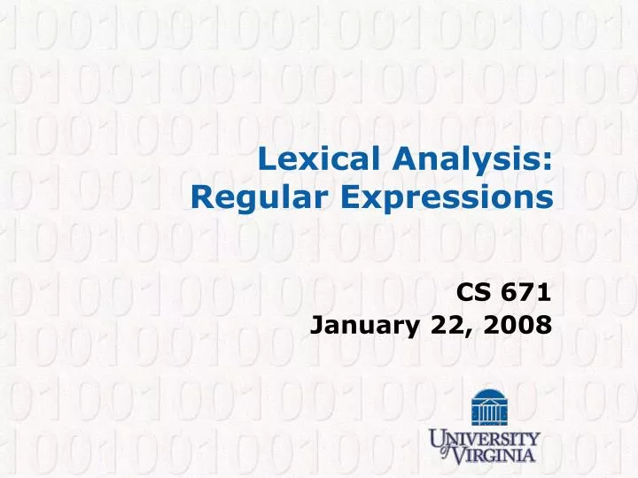 lexical analysis regular expressions