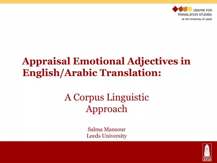 appraisal emotional adjectives in english arabic translation