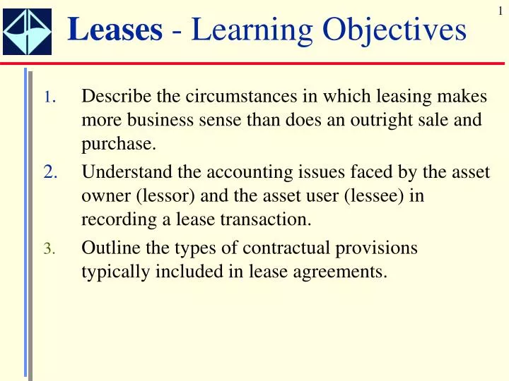 leases learning objectives