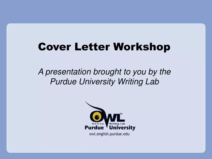 cover letter workshop