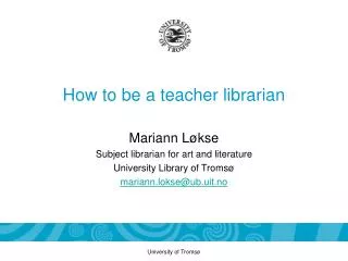How to be a teacher librarian