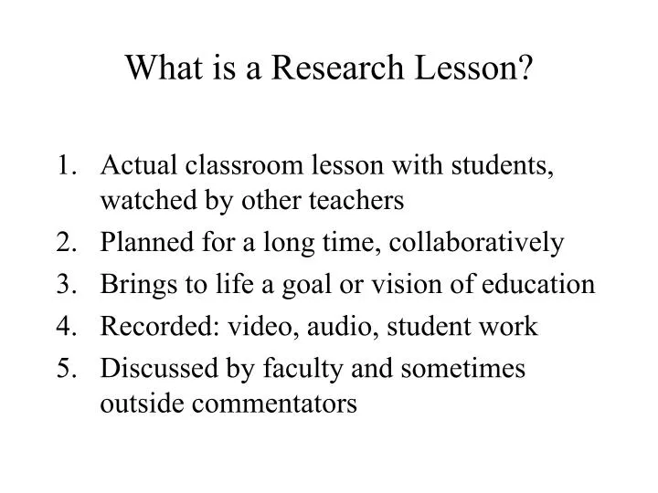 what is a research lesson