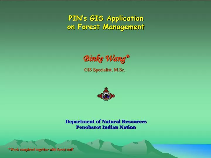 pin s gis application on forest management