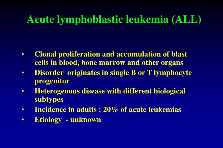 acute lymphobl a stic leukemia all