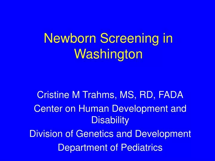 newborn screening in washington