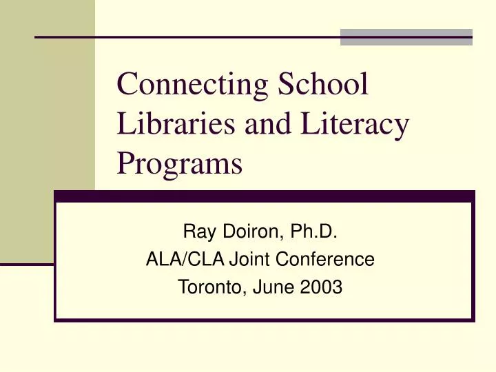 connecting school libraries and literacy programs