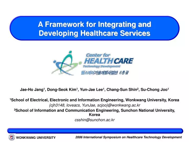 a framework for integrating and developing healthcare services