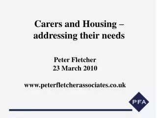 Carers and Housing – addressing their needs