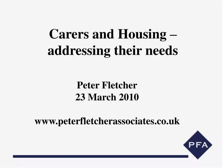 carers and housing addressing their needs