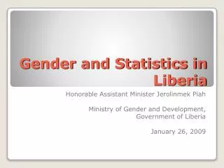 Gender and Statistics in Liberia
