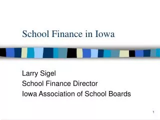 School Finance in Iowa