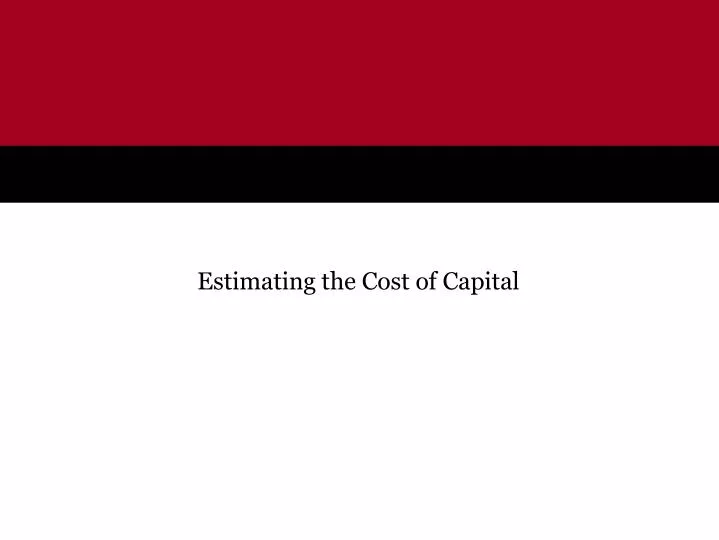 estimating the cost of capital