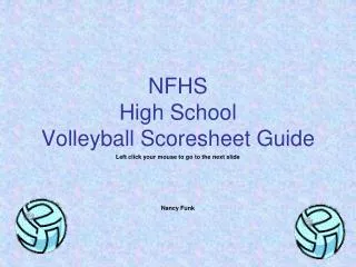 NFHS High School Volleyball Scoresheet Guide