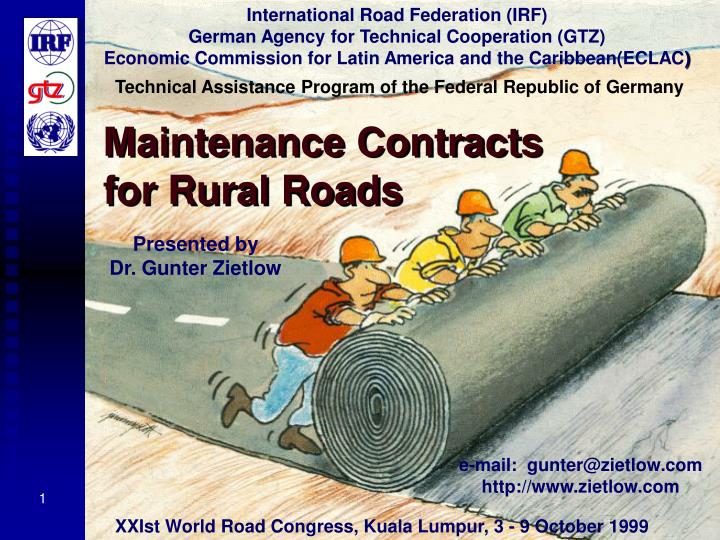 maintenance contracts for rural roads