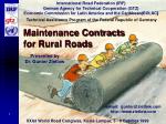 Maintenance Contracts for Rural Roads - slide 1