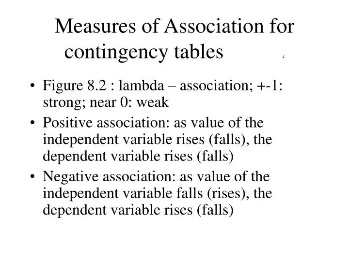 measures of association for contingency tables 4