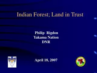 Indian Forest; Land in Trust