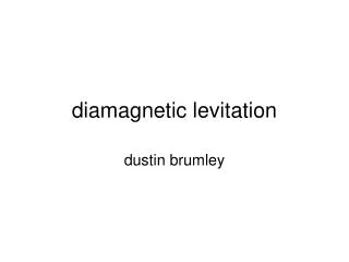 diamagnetic levitation
