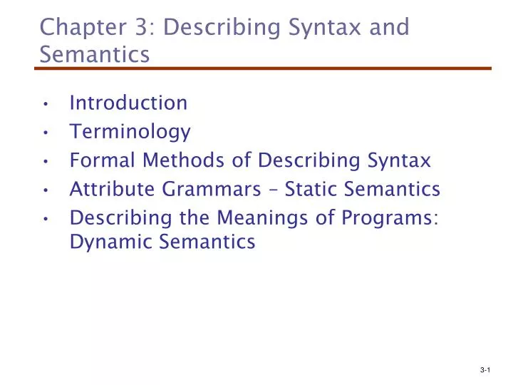 chapter 3 describing syntax and semantics