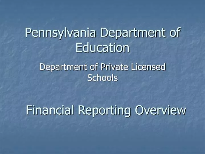 pennsylvania department of education