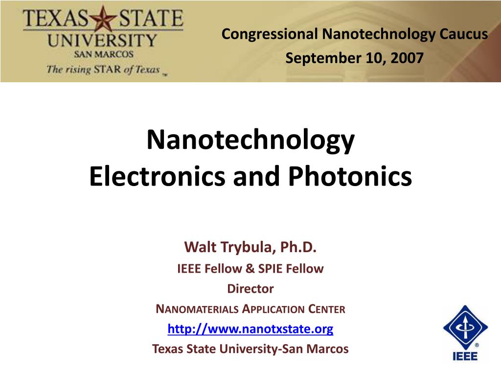PPT - Nanotechnology Electronics and Photonics PowerPoint Presentation ...