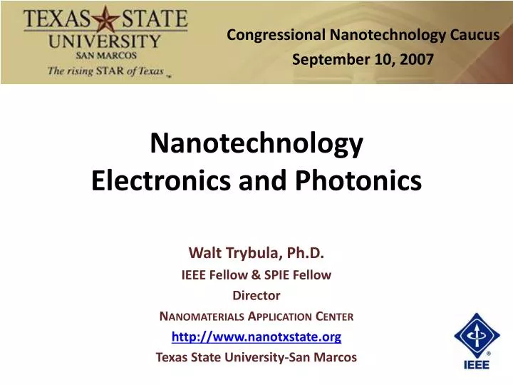 nanotechnology electronics and photonics