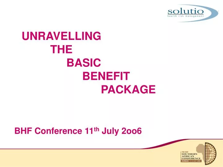 unravelling the basic benefit package