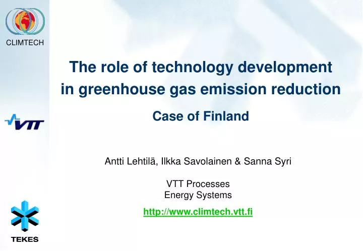 the role of technology development in greenhouse gas emission reduction case of finland