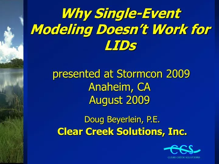 why single event modeling doesn t work for lids presented at stormcon 2009 anaheim ca august 2009