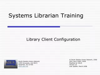 Systems Librarian Training