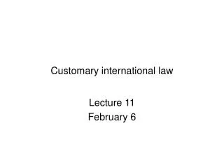 Customary international law